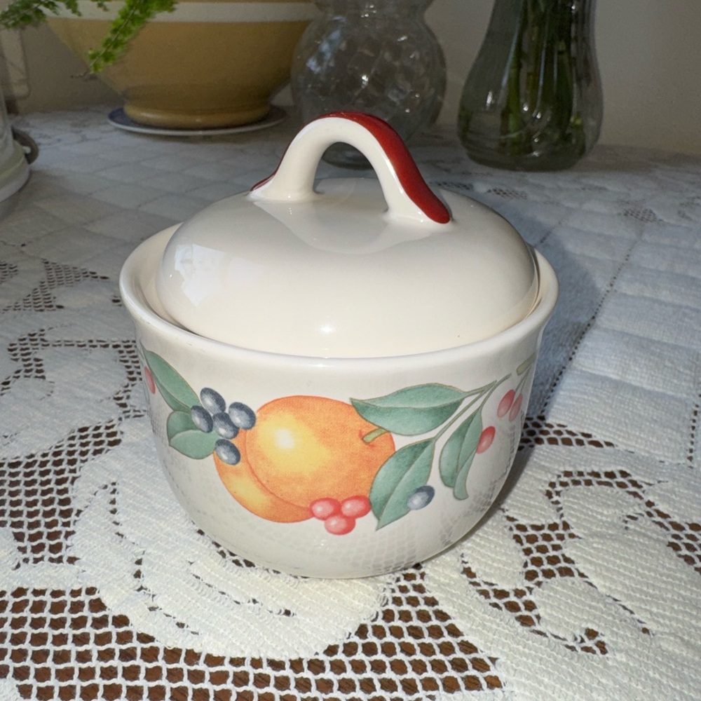 Vintage Corelle Abundance Stoneware Sugar Bowl